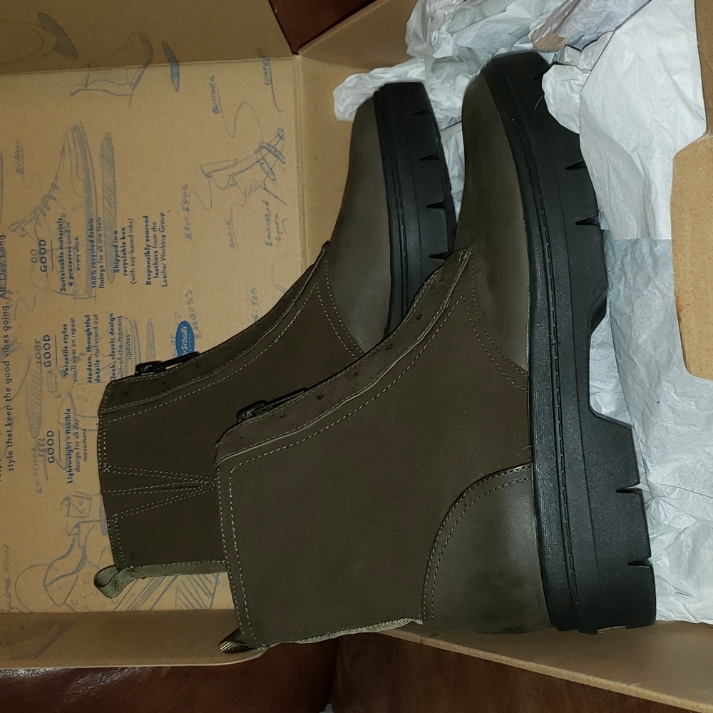 Dr. Scholl's Womens Chroma Olive Leather Combat Mid-Calf Boots Shoes NWT